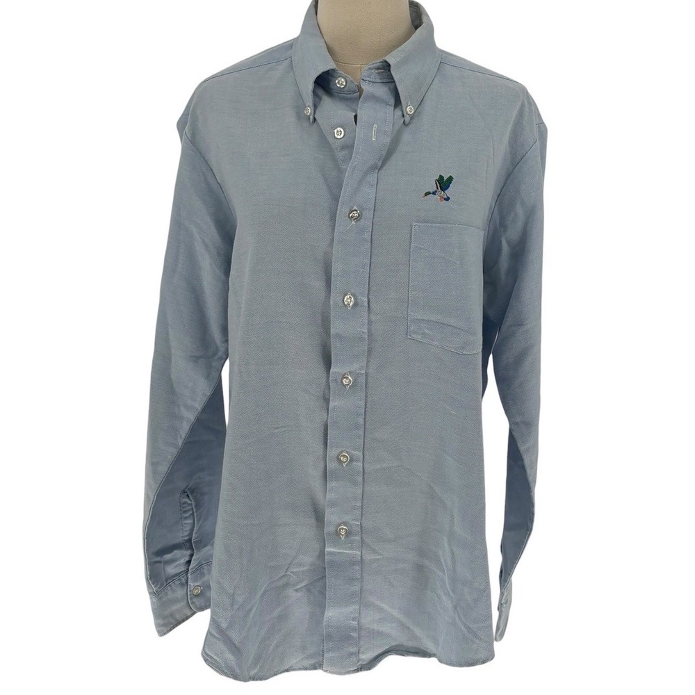 Vintage Career‎ Club The Duck Collection Shirt Blue Embroidered Mallard Large